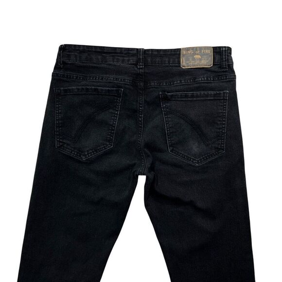 Ring Of Fire Men's Size 32 Black Slim Fit Jeans - Picture 6 of 12